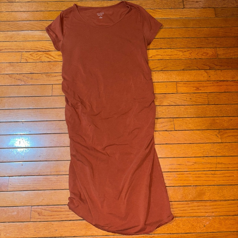 Isabel Maternity auburn calf length dress